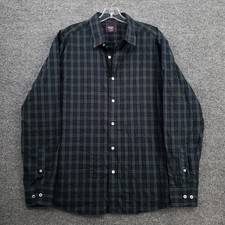 UNTUCKit Grant WF Shirt Mens XL Extra Large Green Plaid Wrinkle Free Button Down