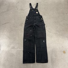 Vintage Carhartt Bib Overalls Double Knee Workwear Black
