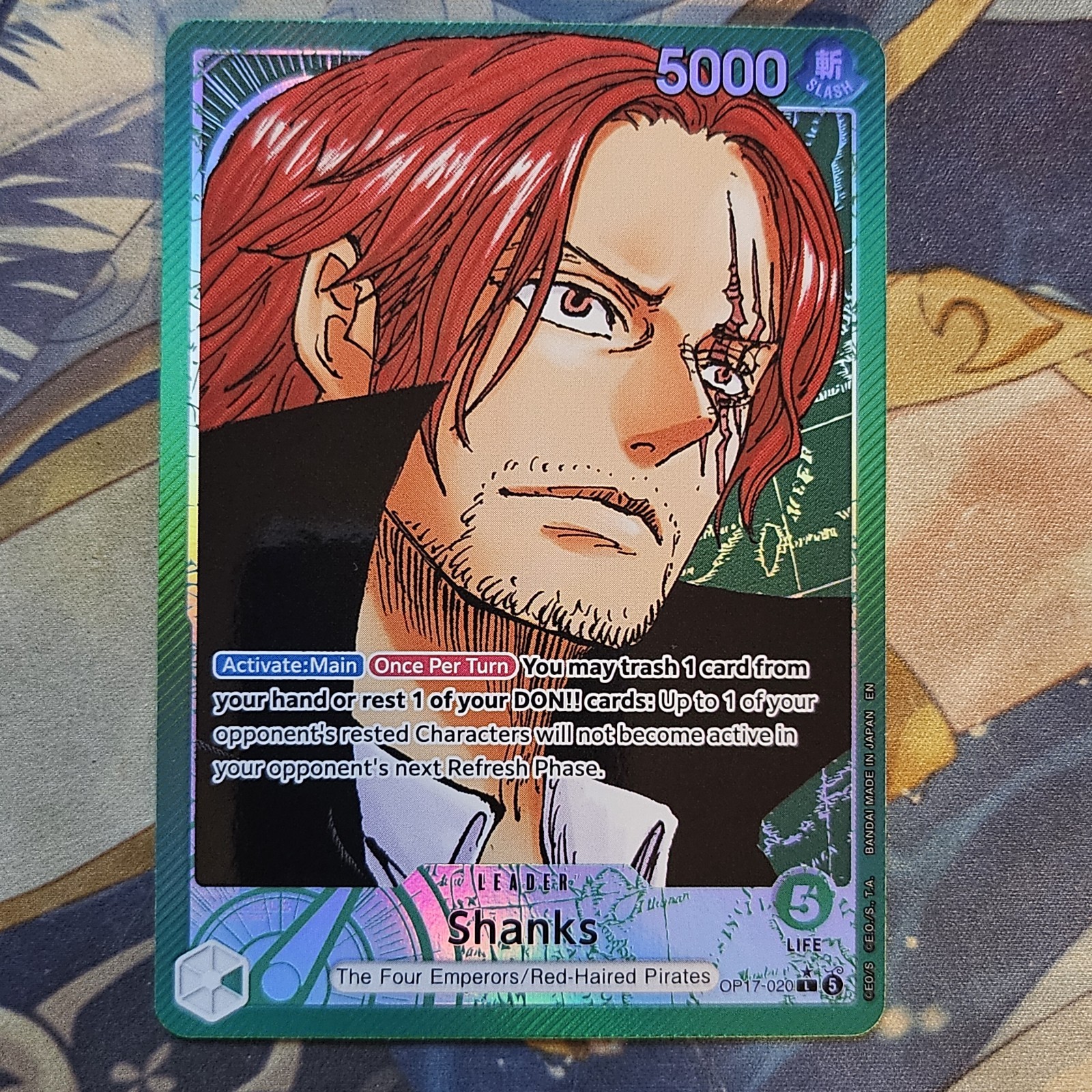 One Piece TCG OP17-020 Shanks Alt Art Leader The World’s Strongest Warriors NM
