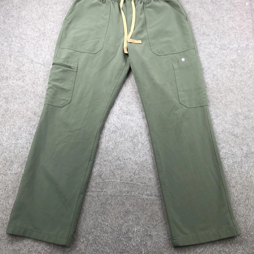 FIGS Scrub Pants Mens Large Olive Cairo Cargo Drawstring Medical Zip 1000200R - Image 2 of 4