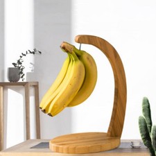 Banana Tree Hanger Fruit Holder Grapes Table Top Wood Bamboo Self