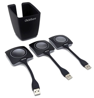 Set of 3 Barco ClickShare USB Conferencing Button Switch R9861500D01 w/ Holder
