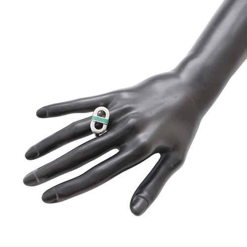HERMES Mayon Ring Size T60 Metal/Lacquer Malachite - Picture 4 of 7
