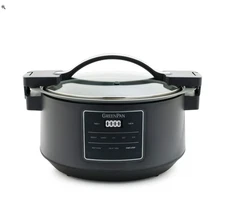 GreenPan 8 Quart Locking Lid Slow Cooker, Healthy Ceramic Nonstick - Graphite