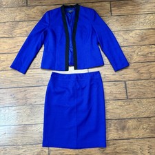 Kasper Skirt Suit Royal Blue Size 12 Vintage Pre-owned Good Condition