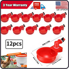 12 PCS Chicken Automatic Watering Cups Poultry Drinker Waterer Duck Quail Hen     