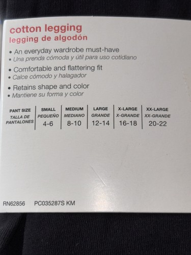 No Nonsense Black S-P COTTON LEGGINGS new in original packaging Free Shipping - Picture 4 of 4