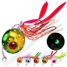 5PCS Glow-in-Dark Metal Jig Spoon Fishing Lures Double Hooks 40G-150G Slow Jigs