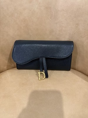 Dior Small Saddle Pouch with Chain Black Goatskin BRAND NEW | eBay
