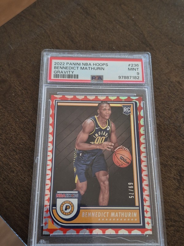 2022-23 Panini NBA HOOPS Rookies Bennedict Mathurin #236 Red /75 (RC) Psa 9