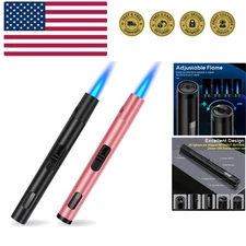 2 Pack Torch Lighters Refillable Butane Lighter with Visible Fuel Window, Win...