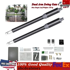 650LB Automatic Heavy Duty Arm Dual Swing Gate Opener DC Motor Remote Control US