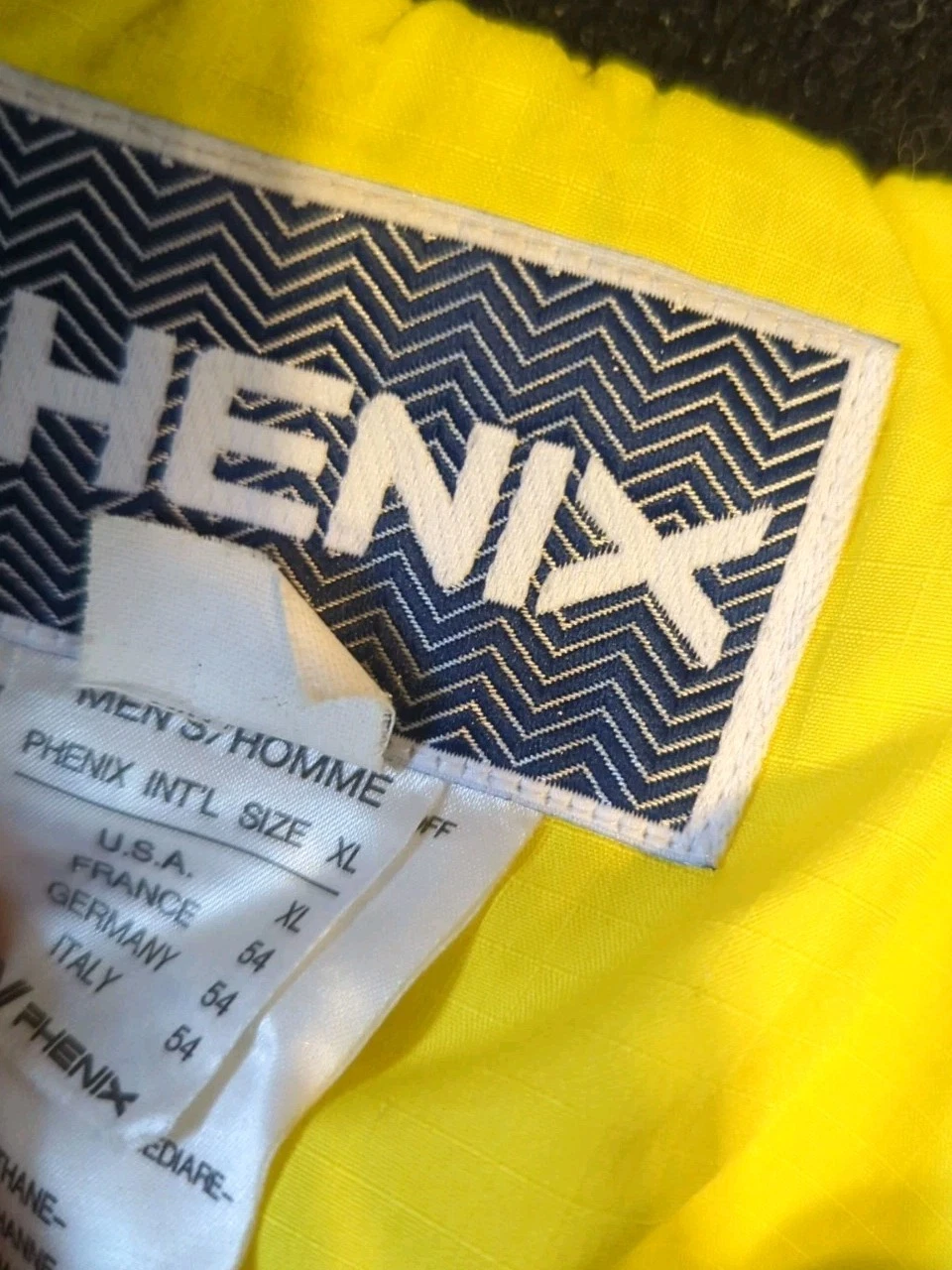 VTG PHENIX Men's XL Ski Snow Alpine Jacket Hood, Pockets, Blue Full Zip - product detail image 3