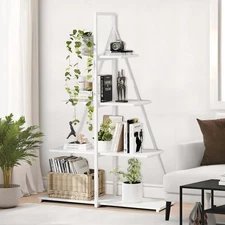 Bookshelf, 4-Tier A-Shaped Ladder Bookcase, Tall Narrow Bookcase for Plants &...