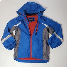 London Fog Boys Blue  Gra, Hooded, Water-Resistant Windbreaker, Small Size 8 