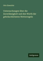 Otto Eisenlohr | Untersuchungen üBer Die ZuverläSsigkeit Und Den Werth Der...