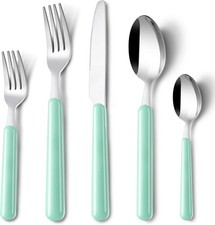 Besteck Set für 12 Personen, 60 teilig besteckset Lichtgrün inkl. Messer, G