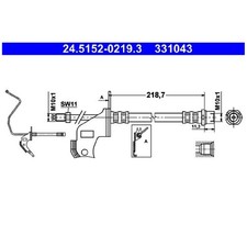 Bremsschlauch hinten rechts für Opel Astra H A04 L70 | 24167670