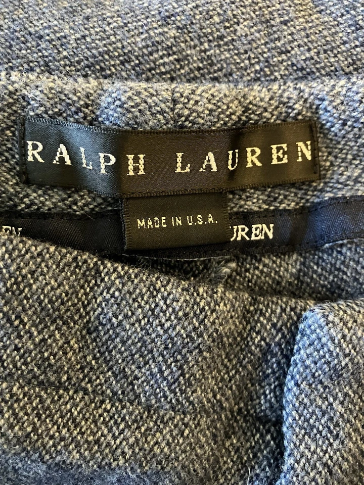 Pantalones Ralph Lauren Black Label Wonens Vintage Azul Tejido Talla 4 Union Label Foto 2 de 4