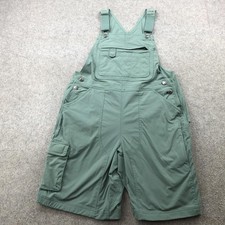Duluth Trading Overalls Shorts Womens Medium Green Nylon Bib Shortalls Heirlooms