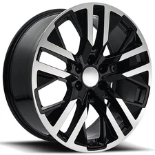 22x9" GMC CarbonPro Wheels FR 96 Black Machined Face OEM Replica Rims (S03)