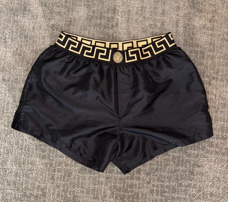 Мужские плавки Versace Greca Border - черные (размер 4) - Изображение 2 из 4