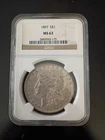 1897 Morgan Silver Dollar Graded Ms 63 NGC 90% Silver $1