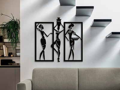 Afrikanische Frauen Wandbild | Schlafzimmer Wohnzimmer Wohndeko | Unikat Geschenk 25 cm