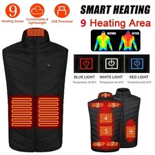 9 Zone Heating Vest Unisex 3-speed USB Charging Electric Warm Heated Jacket Tops