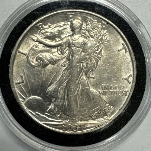 1937-S Walking Liberty Half Dollar AU Details - Cleaned