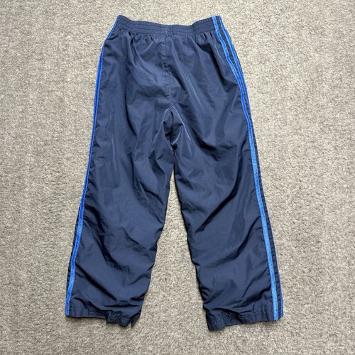 Adidas Windbreaker Pants Youth 6 Navy Blue Striped Straight Athletic - Picture 4 of 4