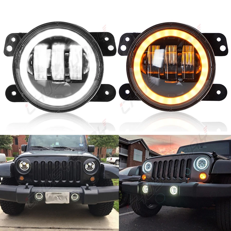 Par de luces antiniebla LED de parachoques para Jeep Patriot 2007 2008 2009 2010-2016 2017 Foto 3 de 4
