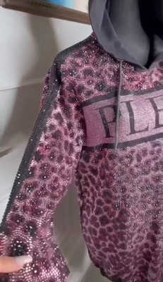 BNWT LIMITED EDITION FULL Crystal Jersey hoodie Dress SZ S | MSRP $5640