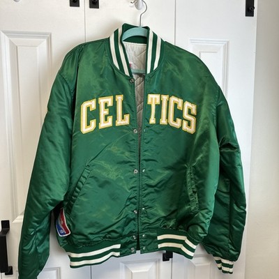 Vintage 1980's NBA Boston Celtics Green Satin Starter Jacket Size