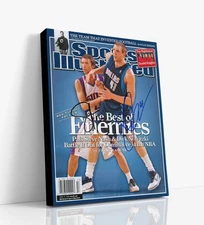 Dirk Nowitzki and Steve Nash Autograph Canvas SI Print - Best of Enemies - Duel