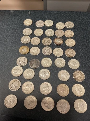 Lot of 40  Washington Quarters 1935-64       90% Silver