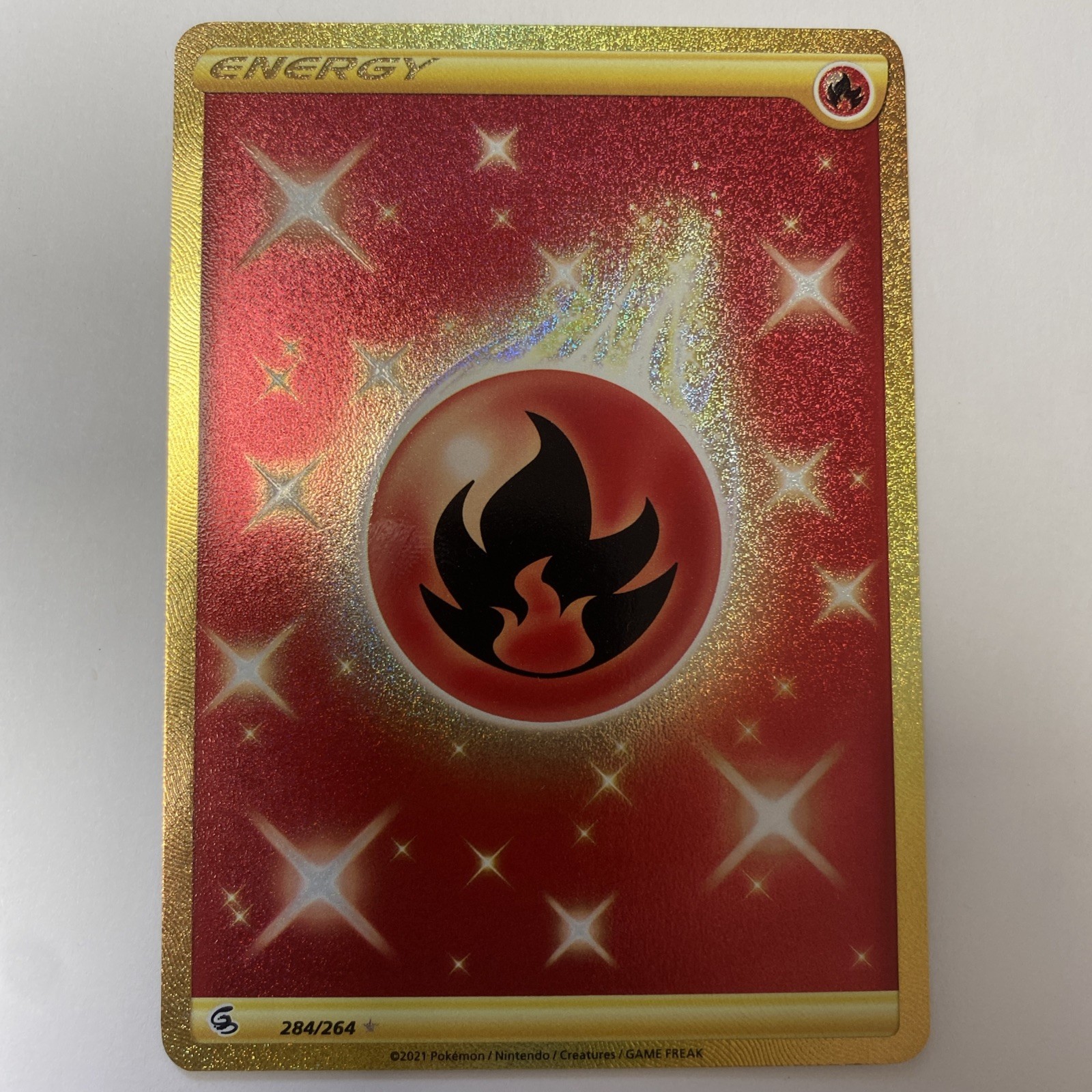 Fire Energy 284/264 SWSH08: Fusion Strike Secret Rare Pokemon Card