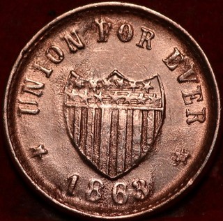 Uncirculated Red 1863 Civil War Token