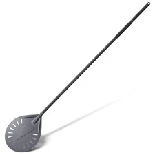 Turning Pizza Peel, 9 Inch Aluminum Perforated Pizza Peel, Round Pizza Peel with