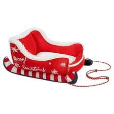 Christmas Cat Bed Holiday Sleigh Dog Bed Winter Soft Warm Bed Pet Bed