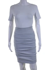 Nicole Miller Collection Womens Pleated Knee Length Pencil Skirt Gray Size 2