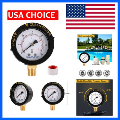 #ad Pool Filter Pressure Gauge 60psi 1 4quot; NPT Bottom Mount Pool Pump Pressure Ga... $10.99