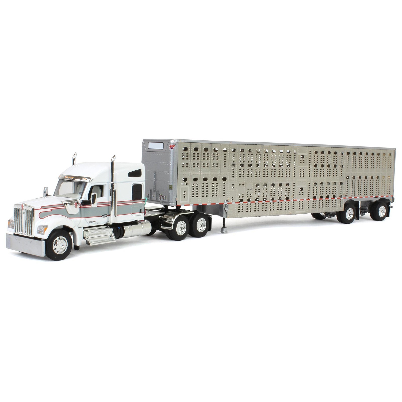 Прицеп для перевозки скота Wilson Silverstar с первой передачей DCP 1/64 Kenworth W990 60-1899