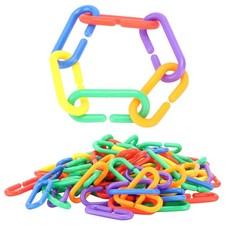 Plastic Chain Bird Toy Plastic C Clips Hooks Chain Links Educational Bird