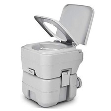Portable Toilet Travellon RV 5.3 Gal Double Watwer Outlets Press Flush Pump