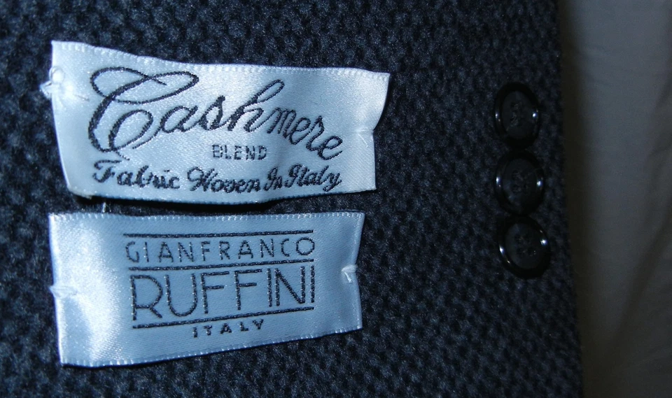 Abrigo largo Gianfranco Ruffini Italia talla 46 R gris para hombre mezcla de cachemir nuevo con etiquetas Foto 4 de 4