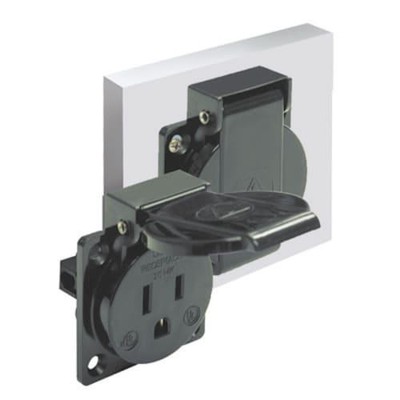 1PC ALTECH CORP PMRBA Straight Blade Receptacle, 15 A/125 V, 2+E Poles, Scr