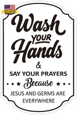 Wash Your Hands Funny Rule Sign for Bathroom and Business, 7X5In Self Adhesive C