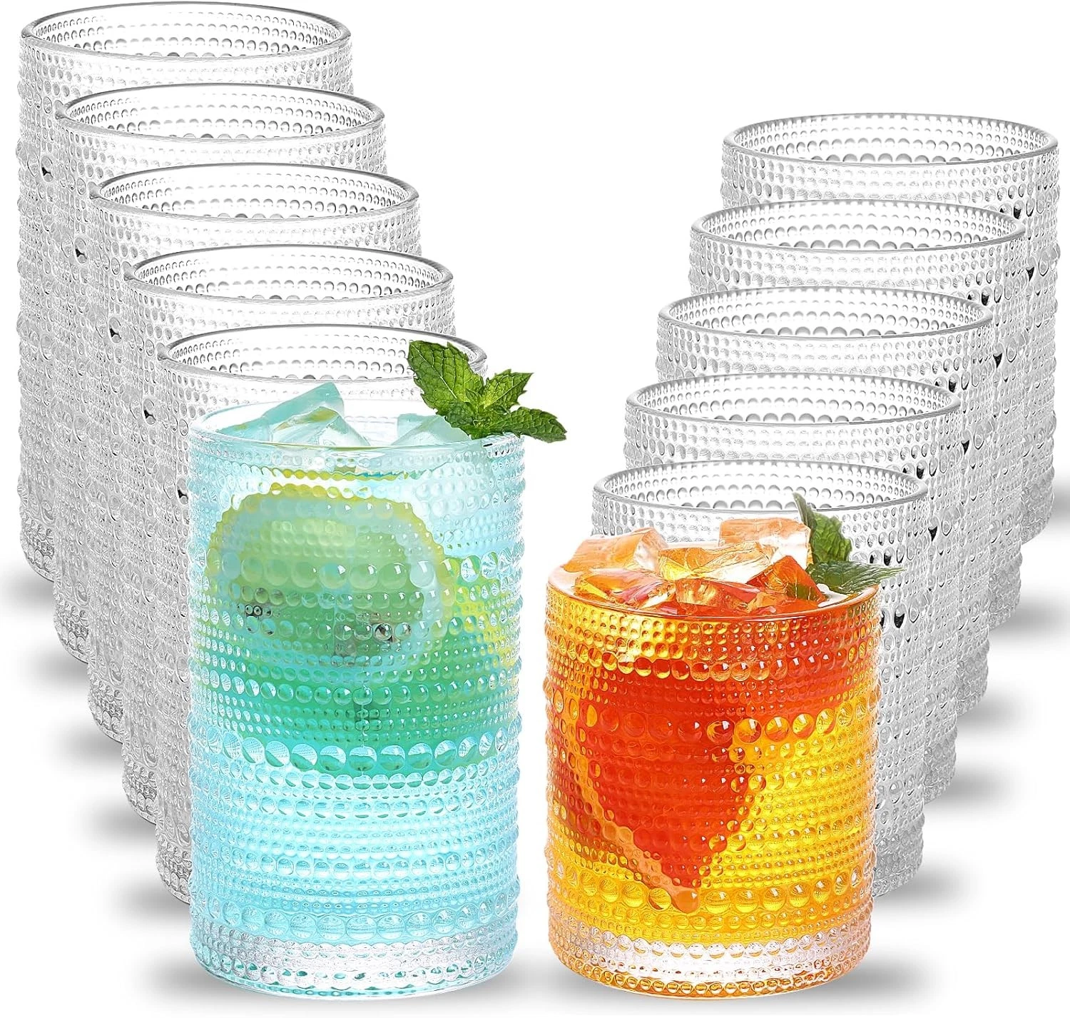 Moretoes Hobnail Drinking Glasses