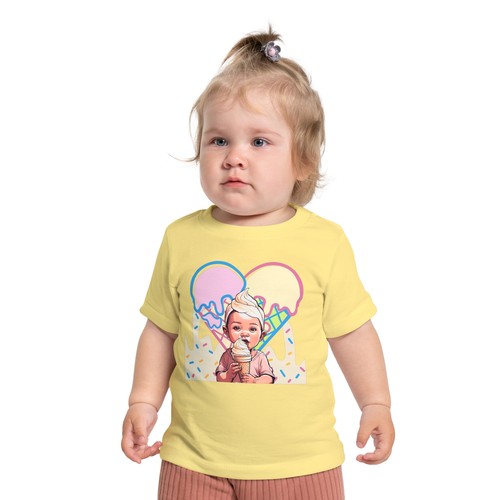 Baby Girl Eating Ice Cream Sprinkles Shirt Birthday Kids Baby Shower Clothes 1st - Picture 14 of 21